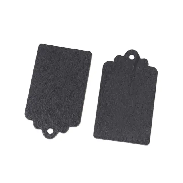 Ξύλινο Διακοσμητικό - Black Tag ~ 68.5x38.5x1.5mm- 10τεμ
