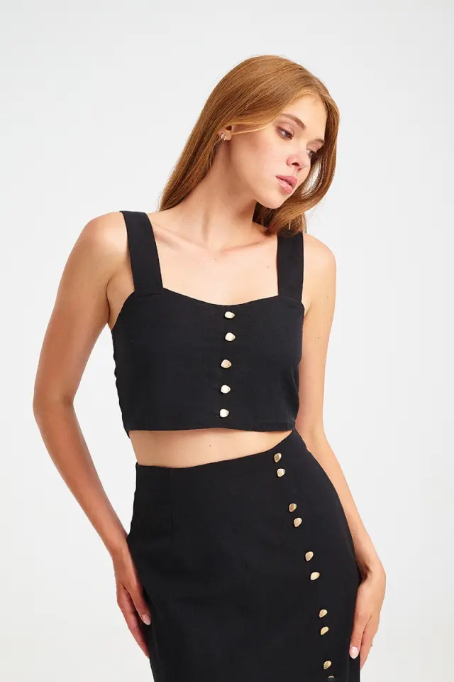 Crop Top με Τετράγωνη Λαιμόκοψη ISSEY TOP - XS