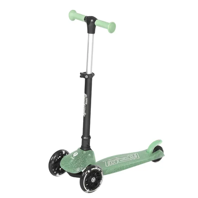 QPlay Sparkling Τρίτροχο Πατίνι με Φωτιζόμενες Ρόδες Green 3+ Ετών