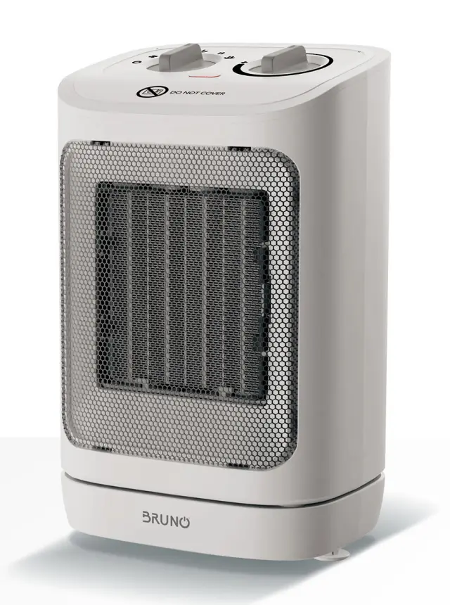 BRUNO κεραμικό αερόθερμο BRN-0255, 2000W, με θερμοστάτη/ανεμιστήρα/αυτόματη περιστροφή, λευκό