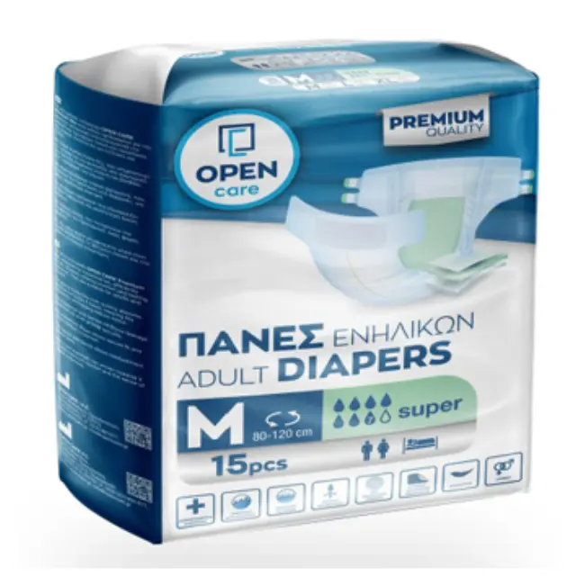 OPEN CARE Πάνα Ενηλίκων Open Care Medium 80-120cm 15τεμ