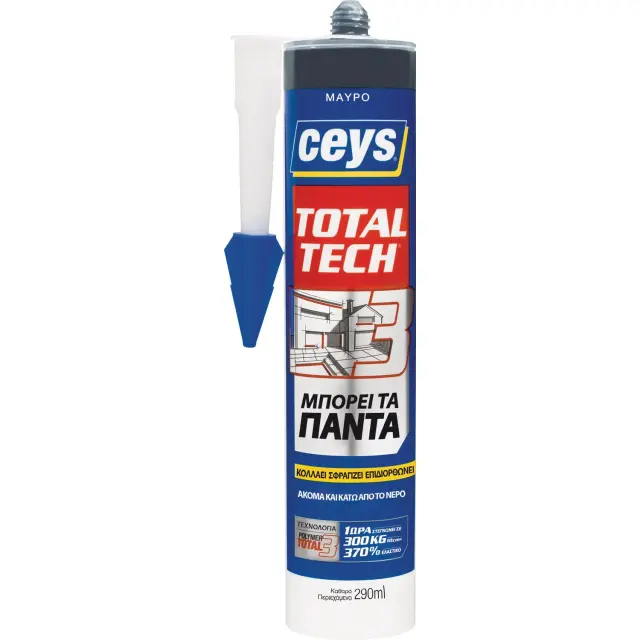 Σφραγιστικό CEYS TOTAL TECH Μαύρο 290ml Φύσιγγα