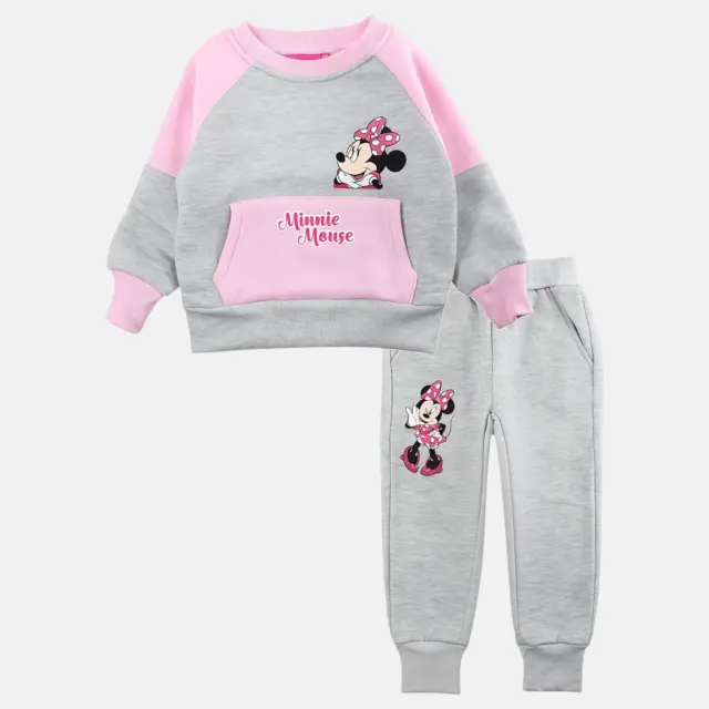 Disney Minnie Mouse Σετ Παιδική Φόρμα Jogging Γκρι 3