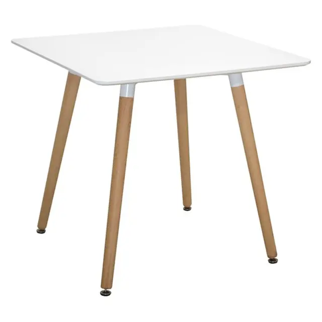 ΤΡΑΠΕΖΙ FB90057.01 ΛΕΥΚΟ MDF, ΞΥΛΙΝΑ ΠΟΔΙΑ ΟΞΙΑ, 80Χ80Χ74 εκ