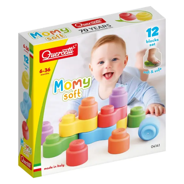 Quercetti Μαλακά Τουβλάκια Momy Soft 12τμχ (6-36 μηνών) 04141