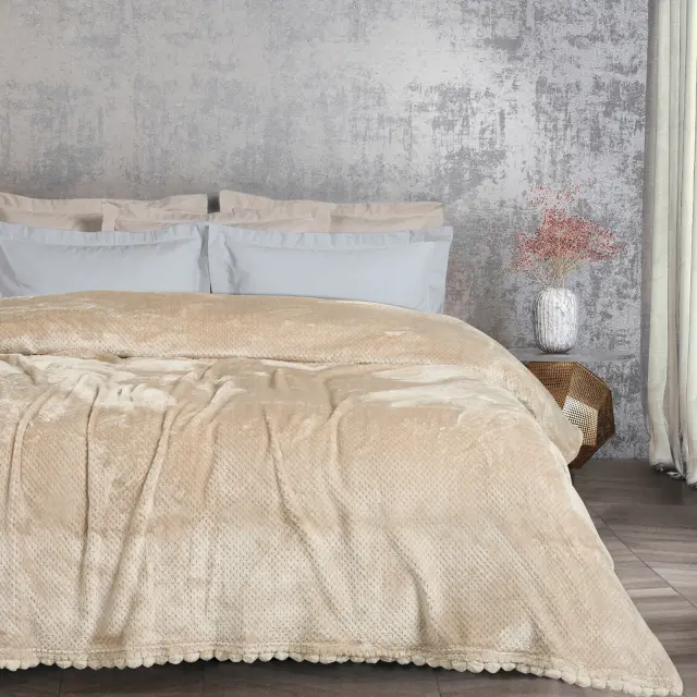 Κουβέρτα 160x220 Μονή 330gsm Das Home 1187 Beige 100% Πολυέστερ