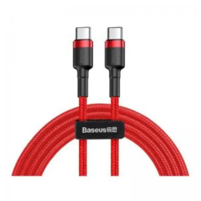 Baseus Cafule Braided USB 2.0 Cable USB-C male - USB-C male Κόκκινο 2m (CATKLF-H09) (BASCATKLFH09) 2