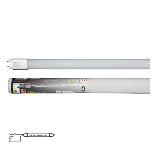 LED ΛΑΜΠΑ T8 120cm 18W 230V ΜΟΝΗΣ ΤΡΟΦΟΔΟΣΙΑΣ ΛΕΥΚΟ