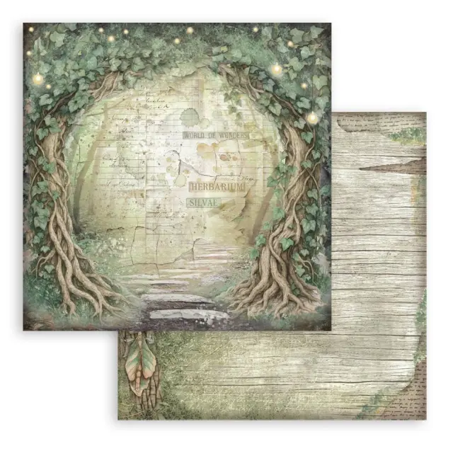Χαρτιά scrapbooking 10τεμ, 30.5×30.5cm Stamperia, Herbarium Silvae, Backgrounds 3