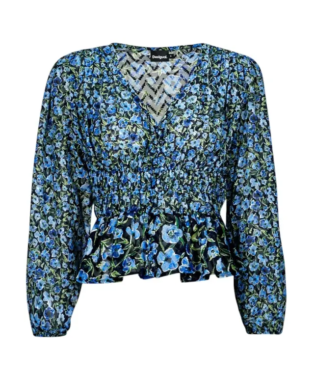 Desigual - Γυναικεία Μπλούζα Πουκάμισο Zoé 24SWBW17-5000 Μπλε - XS