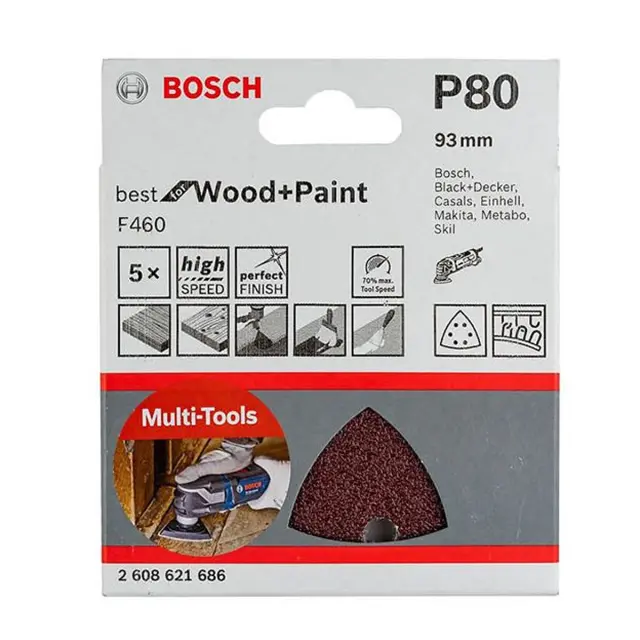 Φύλλα Δέλτα F460 Κ80 93mm BOSCH 2608621686 5Τμχ