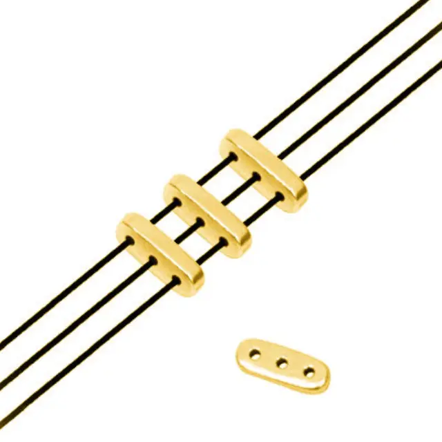 Μεταλλικό Ζάμακ Χυτό Στοιχείο Περαστό 2.3x6mm - Οβάλ - 24K Gold Plated - 6τεμ