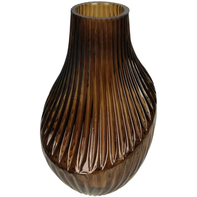 Βάζο Καφέ Γυαλί 15x15x24cm