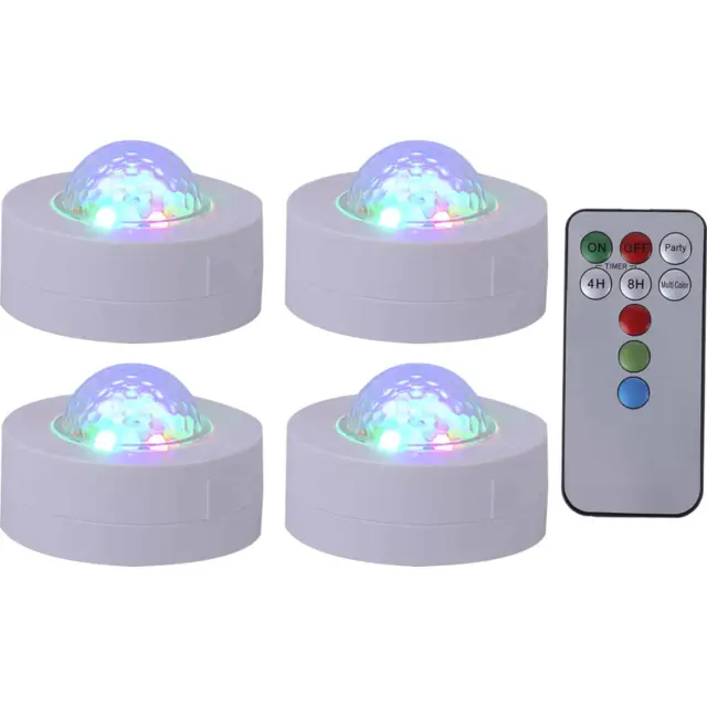 PARTY LIGHT PARTY-4ASTRO SET OF 4 REMOTE-CONTROLLED MINI LIGHT EFFECTS (16-1011PLS)