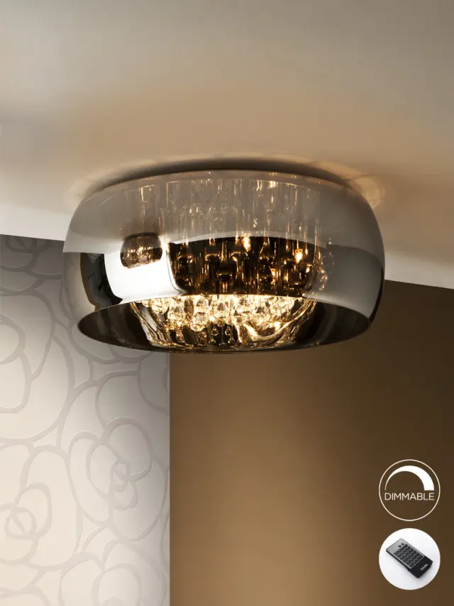 Argos 508030D – Φωτιστικό Οροφής Ø50 Chrome | Dimmable με Τηλεχειριστήριο & LED G9 Χρώμιο