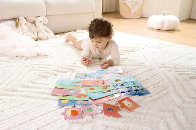 Hape Happy Puzzles Ξύλινο Παζλ Ζωάκια Snack Time 3