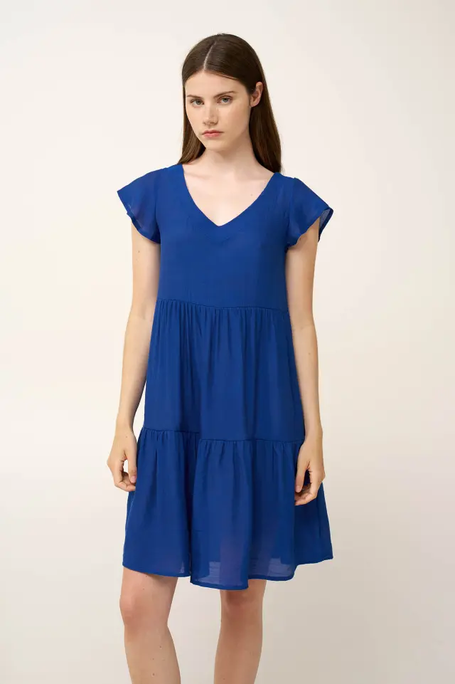 Μονόχρωμο Καλοκαιρινό Φόρεμα Vamp 24456 BLUE QUARTZ 3