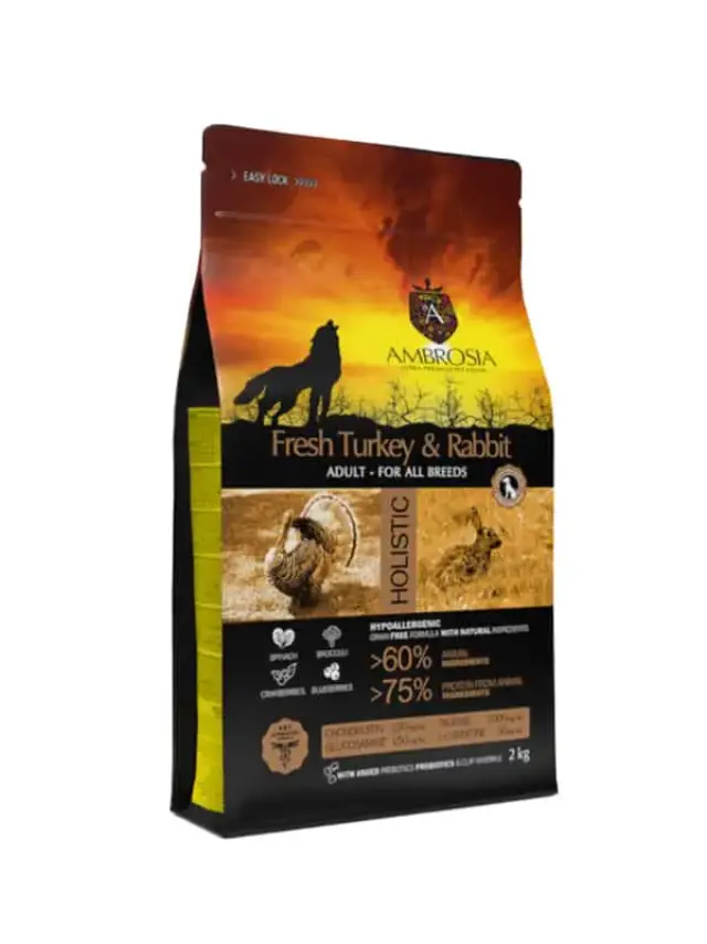 Ambrosia Grain Free Adult Fresh Turkey & Rabbit 2Kg Μονόχρωμο 3