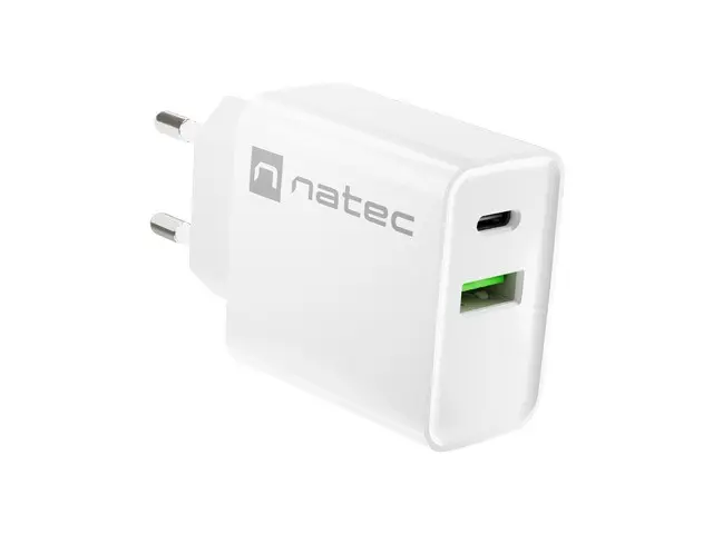 NATEC NETWORK CHARGER RIBERA USB-A+USB-C 20W PD