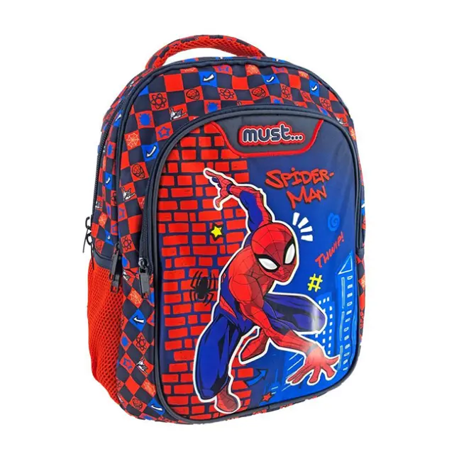 Must Σχολική Τσάντα Πλάτης Δημοτικού 3 θήκες Spiderman Thwip (000508375)
