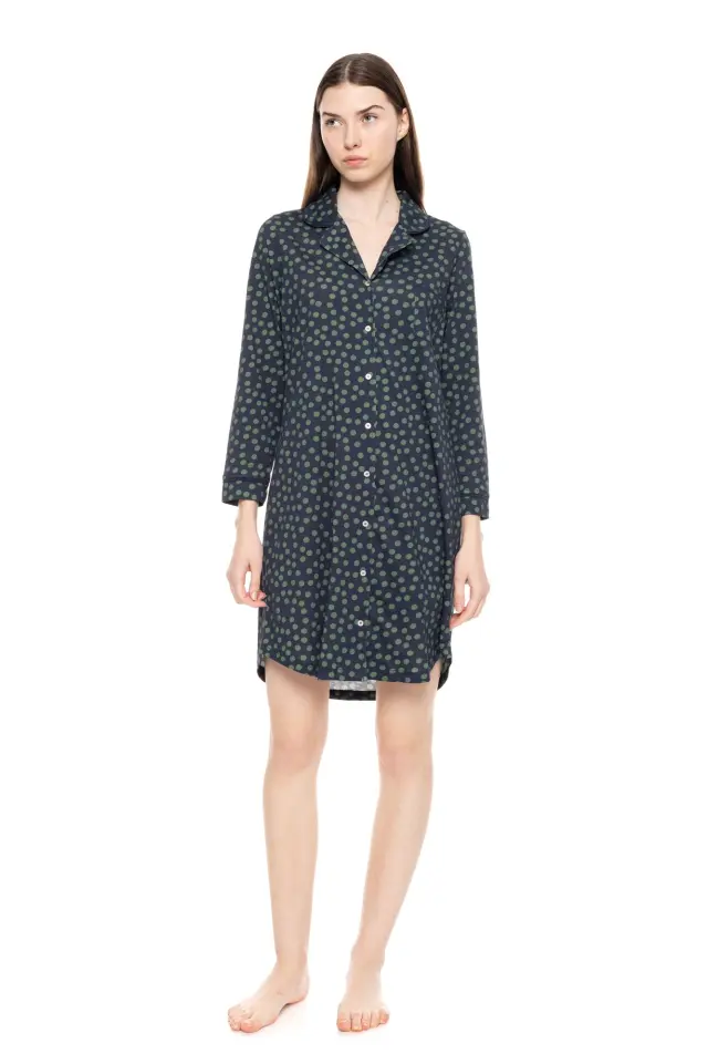 W1517 - Type - NIGHTGOWN BUTTONED GREEN DOT