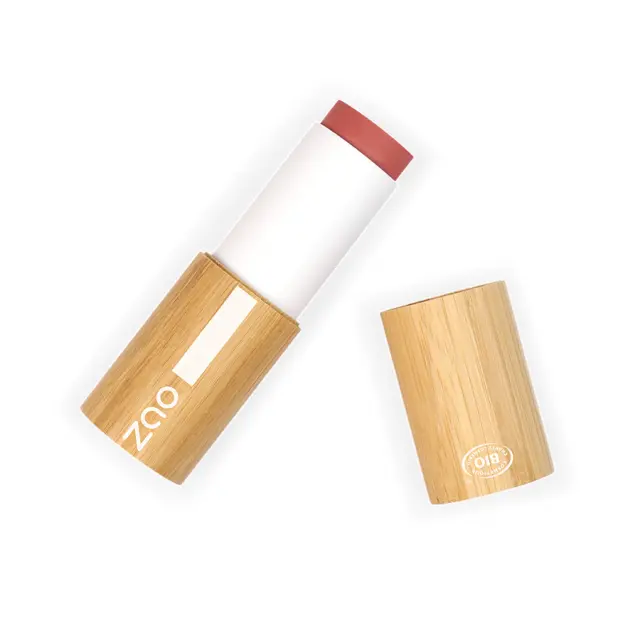 Zao Organic Blush Stick – Βιολογικό κρεμώδες ρουζ σε στικ για φυσικό, υγιές χρώμα - 842 Zao - Poppy Pink
