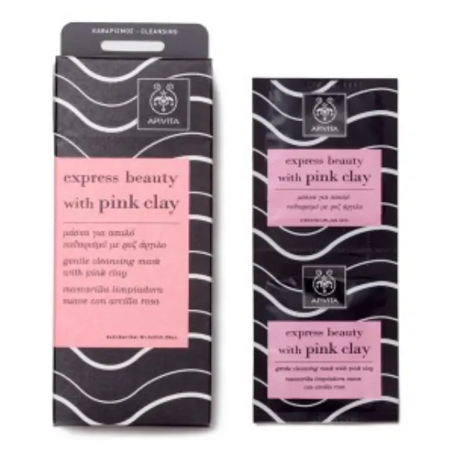 APIVITA EXPRESS BEAUTY FACE MASK PINK CLAY (ΡΟΖ ΑΡΓΙΛΟ) 2x8ml