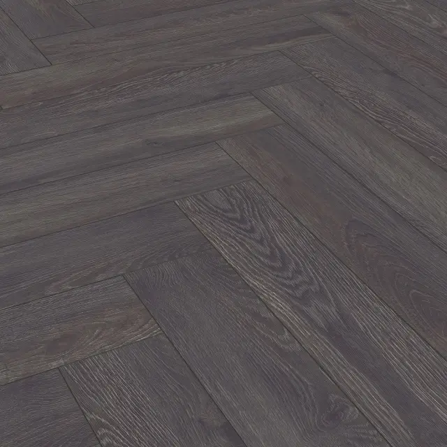 Kronotex Πάτωμα laminate Herringbone 8mm-AC4/32 Elba Oak Black Κιβ: 1,238 m2 / D6010