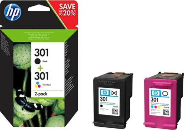 HP Μελάνι Inkjet No.301 Combo 2-Pack (N9J72AE) (HPN9J72AE)