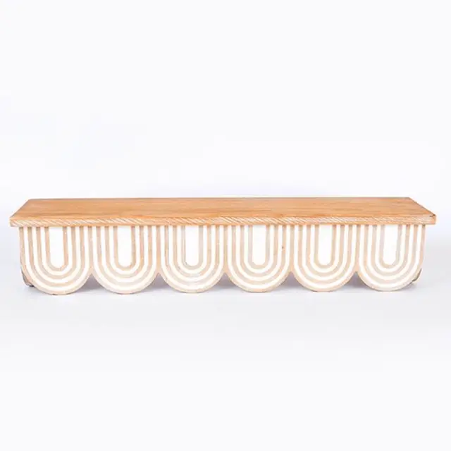 Ράφι ξύλινο λευκό natural 60x13x12cm Eurolamp 750-30016