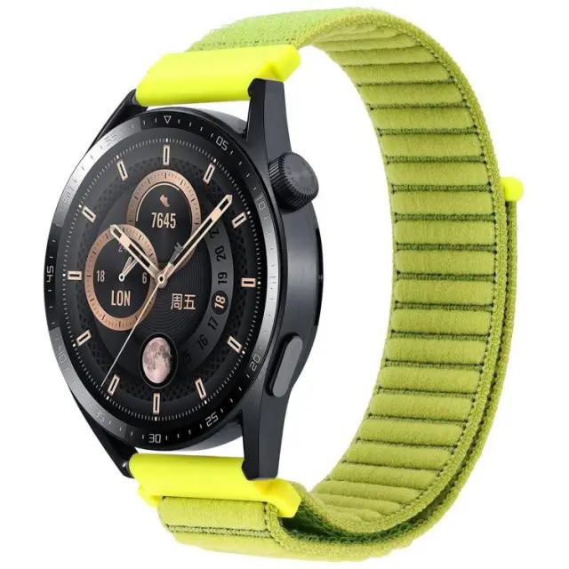 Nylon Wave Texture Λουράκι για Smartwatch 22mm-Lime OEM