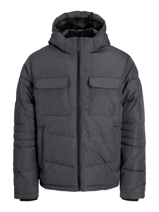 JJBUILD PUFFER JACKET Dark Grey Melange