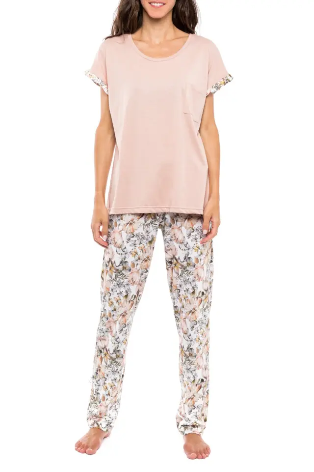 S1125 - Type - PYJAMA LONG PANTS YELLOW FLOWER - M