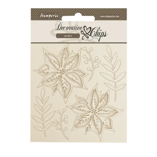 Chipboard Stamperia 14x14cm, The Nutcracker, Poinsettia