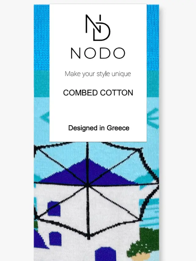 Βαμβακερή Κάλτσα με Σχέδια Windmills of the Greek Islands NODO 3
