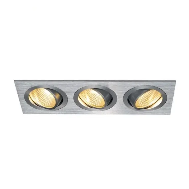 NEW TRIA 3 DL SQUARE Set, 3x6W, 2700K, 38°, alu brushed
