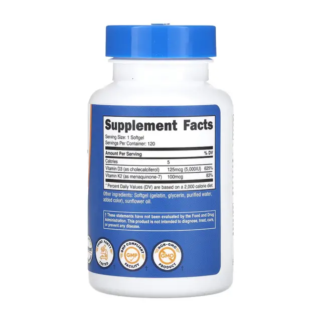 Nutricost Vitamin K2 (MK7) (100 mcg) + Vitamin D3 (5000 IU) 2