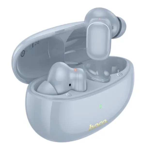 Hoco In-ear Bluetooth Handsfree Ακουστικά με Θήκη Φόρτισης Μπλε EQ17
