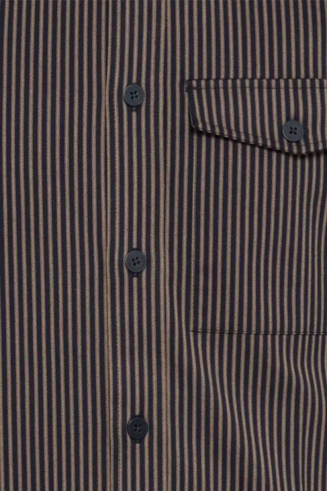Casual Friday Ανδρικό ALMAR Ριγέ Πουκάμισο – Dark Navy - M 3