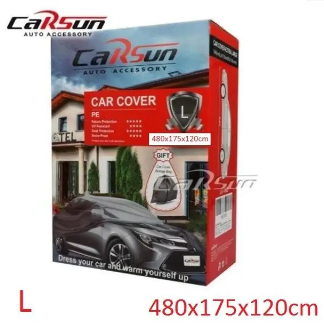 Carsun LA-1892 Κουκούλα Αυτοκινήτου με Τσάντα Μεταφοράς 480x175x120cm Αδιάβροχη Large που Στερεώνεται με Λάστιχο