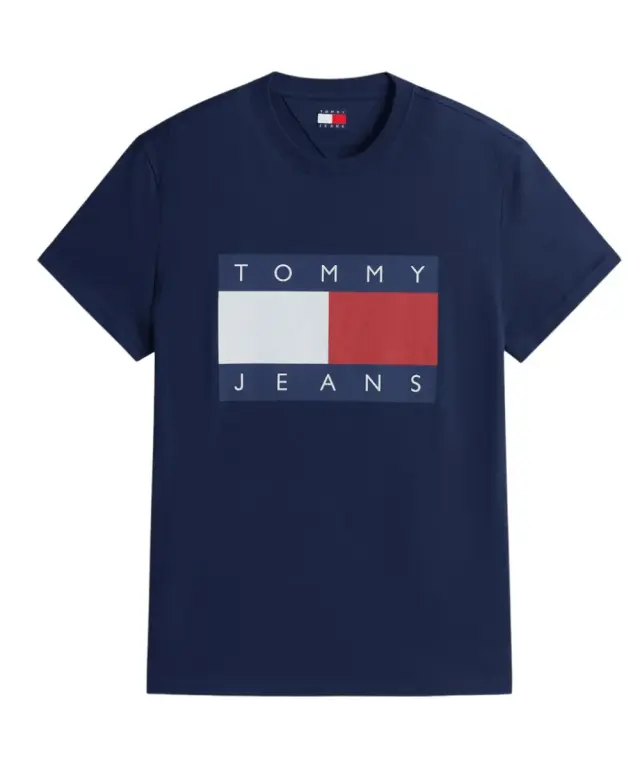 Tommy Hilfiger - Ανδρικό T-Shirt Flag Badge Jersey Regular Fit DM0DM22645-C1G Μπλε Σκούρο 3