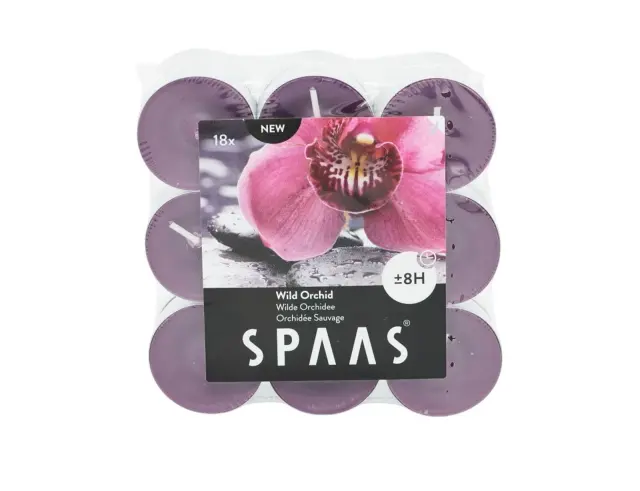 Σετ Διακοσμητικά Κεριά Ρεσώ Spaas με άρωμα Wild Orchid και διάρκεια καύσης 8 ώρες - 18 τεμάχια