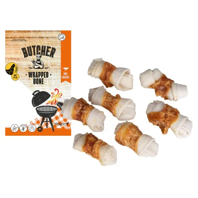 Vadigran Butcher BBQ Chicken Wrapped Bone Λιχουδιά Σκύλου με Κοτόπουλο 113gr 3