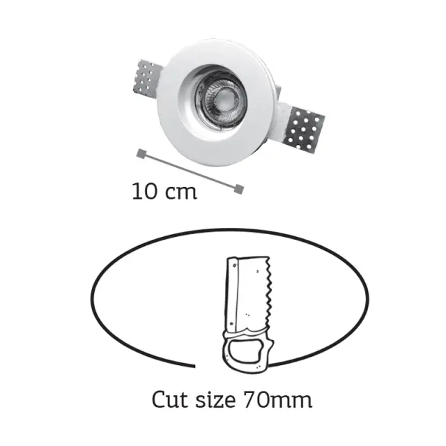 InLight Χωνευτό σποτ λευκό από γύψο 1XGU10 D:10cm (Χ0006) 3