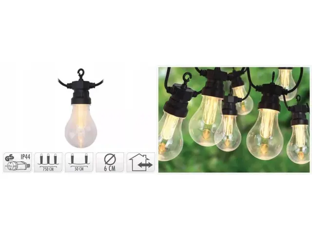 Διακοσμητικός Φωτισμός 20 LED , 7.5 Μέτρα - Θερμό Λευκό AXC100210 2