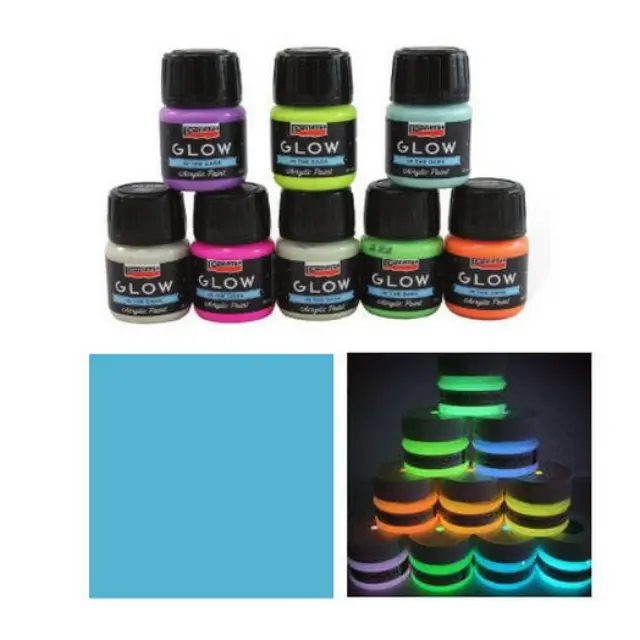 Χρώμα Φωσφοριζέ στο σκοτάδι (Glow in the Dark) Pentart 30ml - Μπλέ