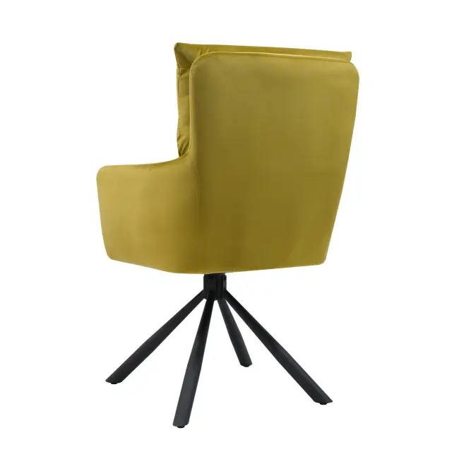 Πολυθρόνα WYATT Κίτρινο Ύφασμα/Μέταλλο 60x67x93cm 3