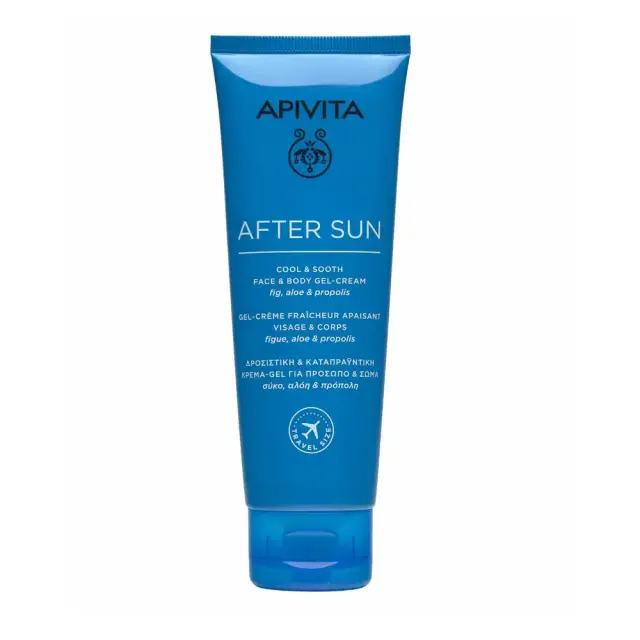 APIVITA After Sun Cool & Sooth Face & Body Gel Cream Δροσιστική Κρέμα Gel για Πρόσωπο & Σώμα με Σύκο, Αλόη & Πρόπολη, 100ml