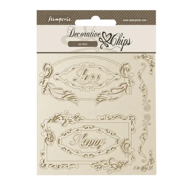 Chipboard Stamperia 14x14cm, Coffee and Chocolate, Love Happy frames