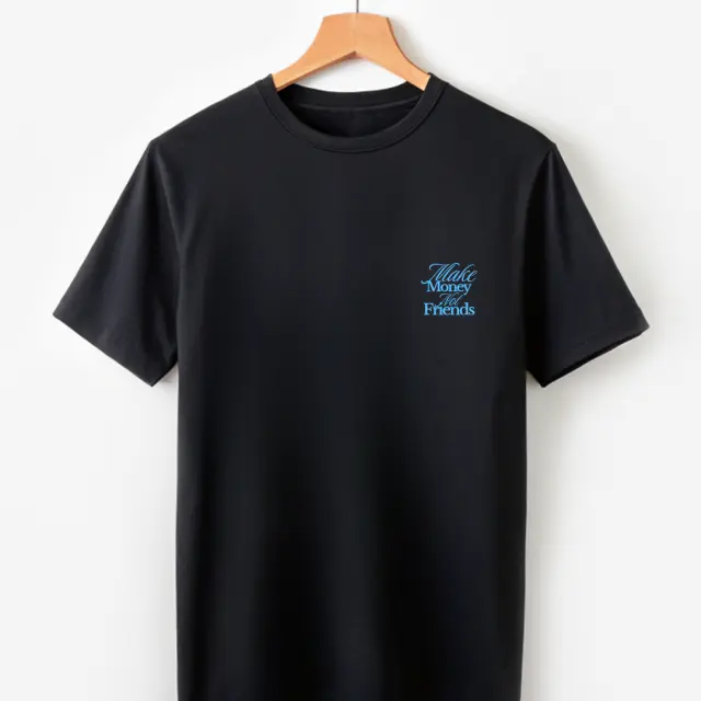 T-shirt Noshame® Μαύρο με τύπωμα Make Money not Friends - 122585 - XXL 3